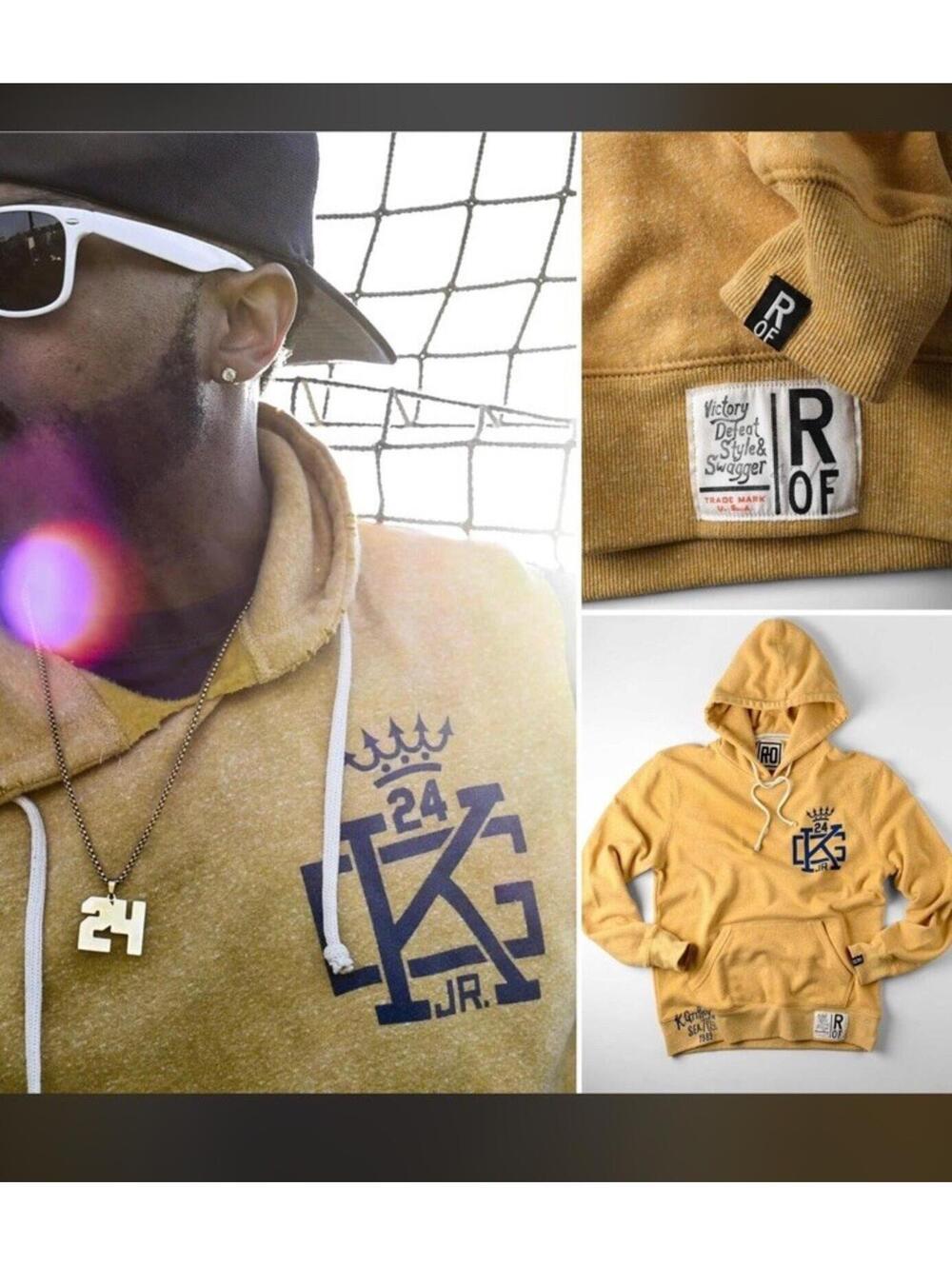 Roots of Fight KEN GRIFFEY Jr hoodie 3XL Men's Seattle 1989 Crown MEN yellow H97